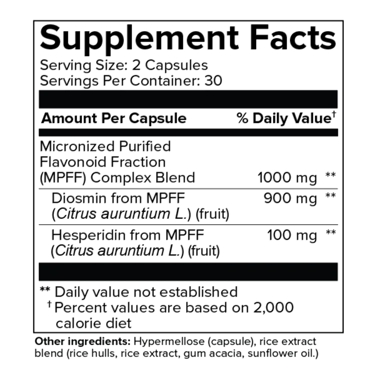 Vein Formula, Diosmin Hesperidin 1000mg, Leg Circulation and Vein Support, 60 Capsules