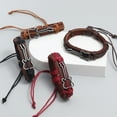 thumbnail image 5 of Leather Braided Guitar Bracelet for Men Music Festival Bohemian Retro Jewelry Handmade Adjustable Rope Design, 5 of 7