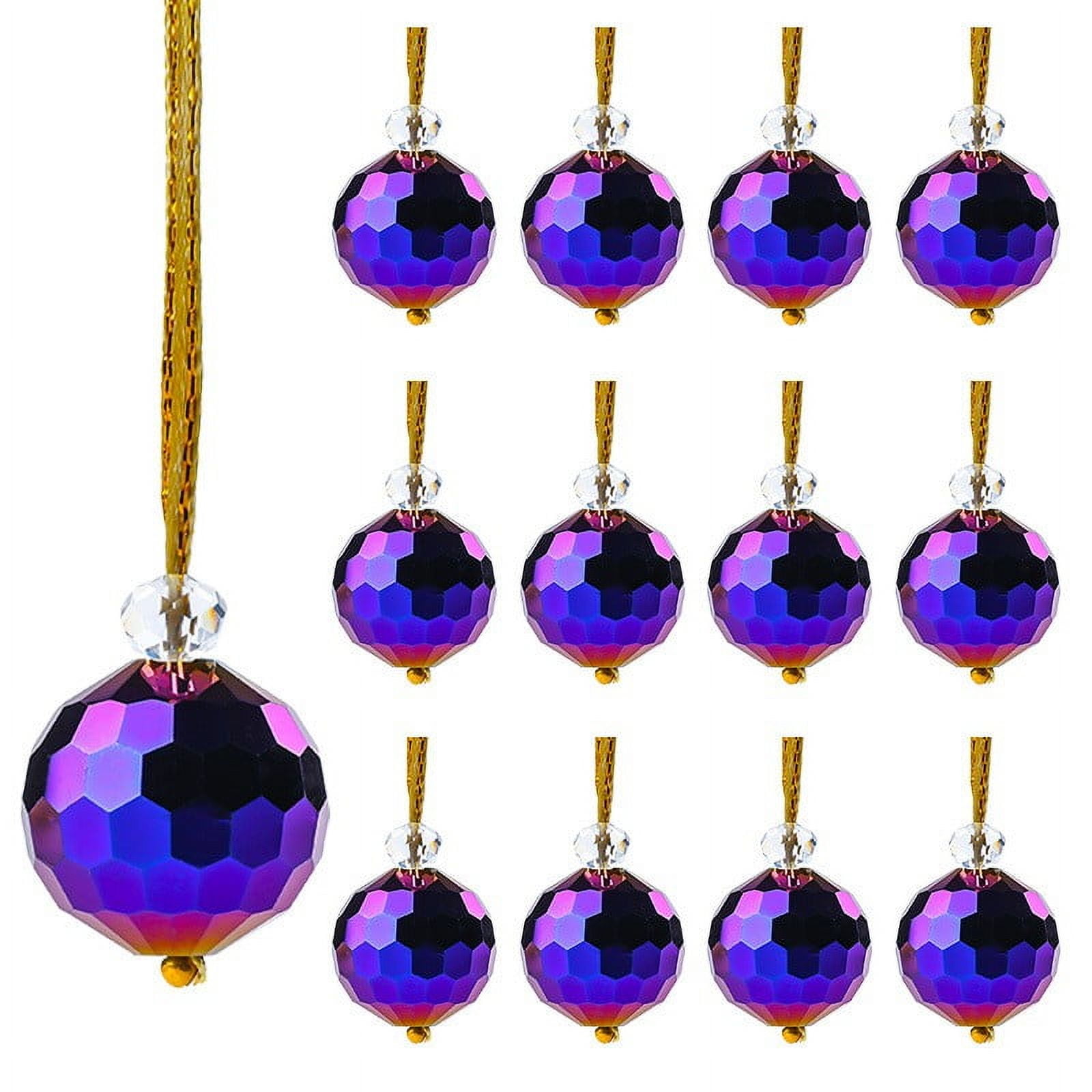 8 Mini Bolas de Cristal Iridiscentes para Navidad, Adornos para Árboles
