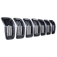 thumbnail image 3 of 7pcs Matte Black Mesh Honeycomb Grille Inserts with Retro Gray Dark Trim Fit 2014-2018 Jeep Cherokee, 3 of 8