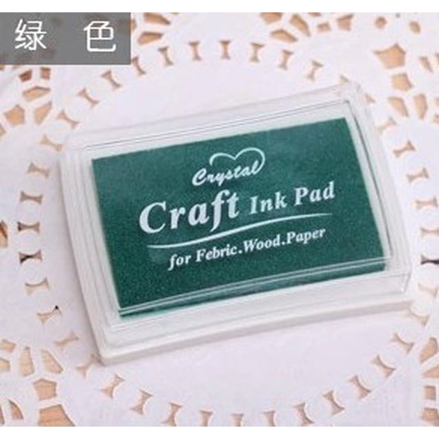 15 Colors Inkpad Handmade DIY Craft Oil Based Ink Pad Rubber Stamps Fabric Wood Paper Scrapbooking pad Finger Paint Wedding dark green