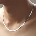 thumbnail image 2 of Collar de cadena de hoja Qarigey plata 925 50cm para parejas, 2 of 6