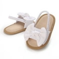 thumbnail image 5 of Ticikt Baby Girls Sandals Summer Shoes Solid Bow Beach Shoes Outdoor First Walker Toddler Girls Shoes for Summer,Color:White,Size:0-6 Months, 5 of 7