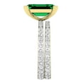 thumbnail image 3 of Dazzlingrock Collection 10x7mm Lab-Created Emerald & 1.19 Ctw Round White Diamond Eternity Wedding Ring Set for Women in 10K Yellow Gold, Size 5, 3 of 5