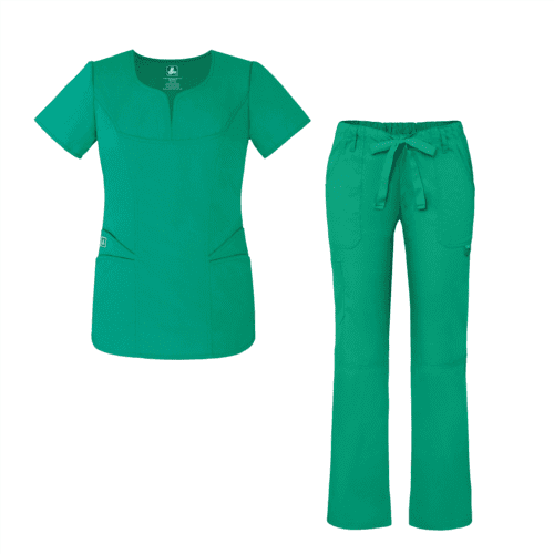 Adar Universal Women’s Scrub Set – Fashion Scrub Top and Multi-Pocket Scrub Pants