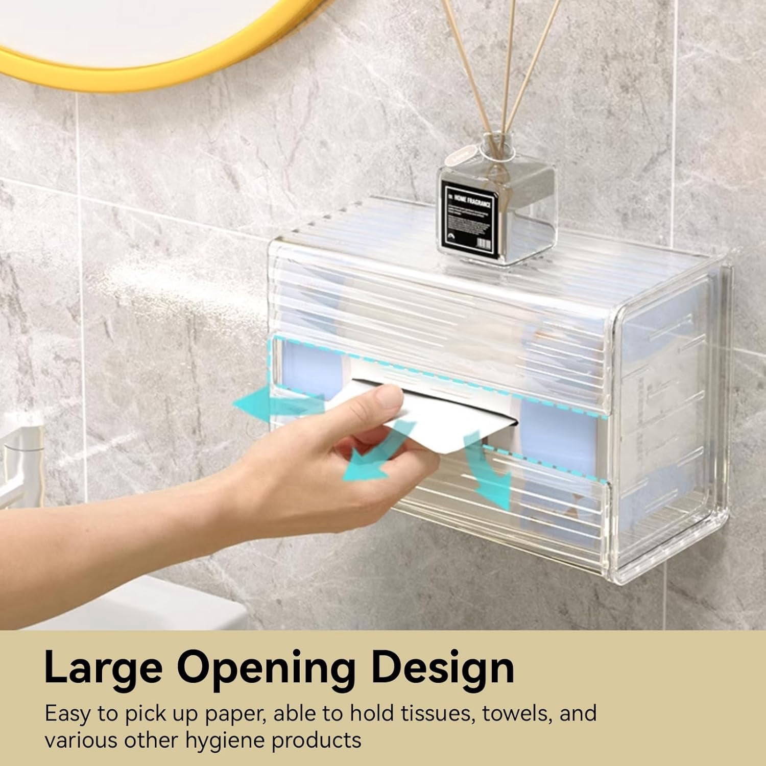 ABPETE Dryer Sheet Holder, Dryer Sheet Container Wall Mount Transparent Dryer Sheet Box Acrylic Dryer Sheet Dispenser Dryer Sheet Dispenser for Laundry Room(Clear)