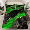 thumbnail image 2 of Homewish Adult Fashion Marble Queen Sheet Sets, Black Green Abstract Ombre Flat Sheet, Modern Artwork Queen Fitted Sheet, Breathable Home Decor, 4 Pieces, 2 of 7