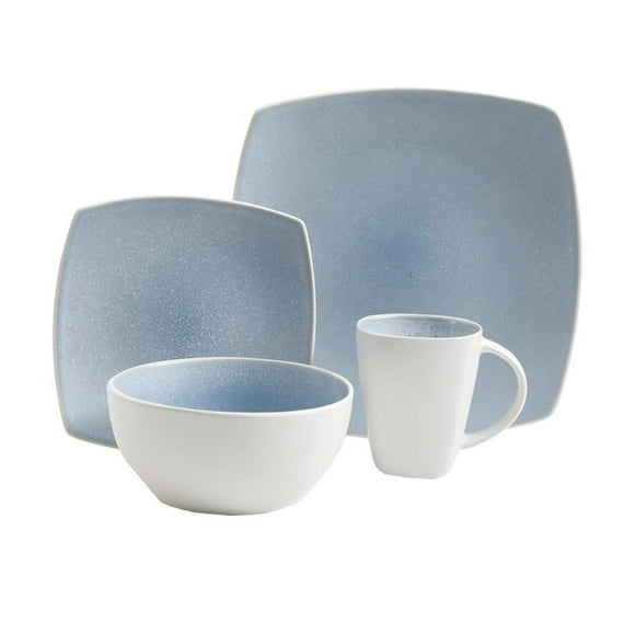 Vajilla Gibson Elite Soho Azul y Blanco 16 Piezas