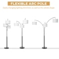 thumbnail image 3 of HOMCOM Arc Floor Lamp with 3 Hanging Drum Shape Lampshade, Flexible Steel Pole and Marble Round Base, Black/White, 3 of 9