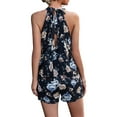 thumbnail image 4 of Gvmfive Women Summer Casual Floral Print Sleeveless Jumpsuit Playsuit Shorts Romper, 4 of 4