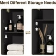 thumbnail image 6 of Rattan Bathroom Wall Cabinet, Boho Medicine Cabinet with Aeched Doors and Adjustable Shelves, Over The Toilet Space Saver Storage Wall Mounted for Kitchen, Laundry, Dining Room, Black, 6 of 6