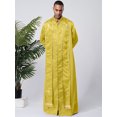 thumbnail image 5 of TiaoBug Men's Priest Robe Metallic Shiny Clergy Dress Pastor Preachers Cassock Worship Gown Church Outfit Yellow L, 5 of 7