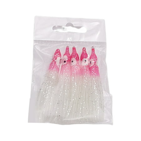 Mightlink 5Pcs Octopus Soft Baits Simulation with Luminous Effect Angling Seawater Fishing Soft Squid Skirt Lures for Outdoor Fishing