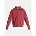 thumbnail image 5 of No Boundaries Boxy Fit Quarter Zip Fleece Sweatshirt with Long Sleeves, Men's XS-4XLT, 5 of 5