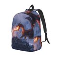 thumbnail image 2 of Daiia Winter Fire Dragon Vintage Canvas Backpack for Men and Women ,Hiking Backpack,Travel Laptop Bag for School,Large Capacity Backpack-Medium, 2 of 7