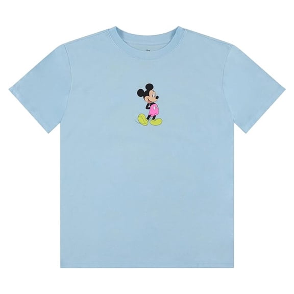 Disney Women's Mickey Mouse Shirt, Classic Graphic Disney T-Shirt Blue - M