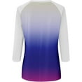 thumbnail image 3 of SHTXOZHI 3/4 Sleeve Tee Shirt for Women Summer Trendy Shirts Crewneck Gradient Color Casual Tops, 3 of 5