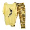 thumbnail image 1 of Ensembles de Détente pour Femmes 2 Pcs Imprimé Col Rond Manches Mi-Longues Pull + Pantalon Ensemble Coton Lin Deux Pièces Été, 1 of 7
