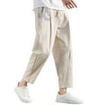 thumbnail image 1 of Pantalones informales rectos y holgados para hombre: estilo coreano, cintura elástica, tejido de alta calidad para primavera/verano, 1 of 5