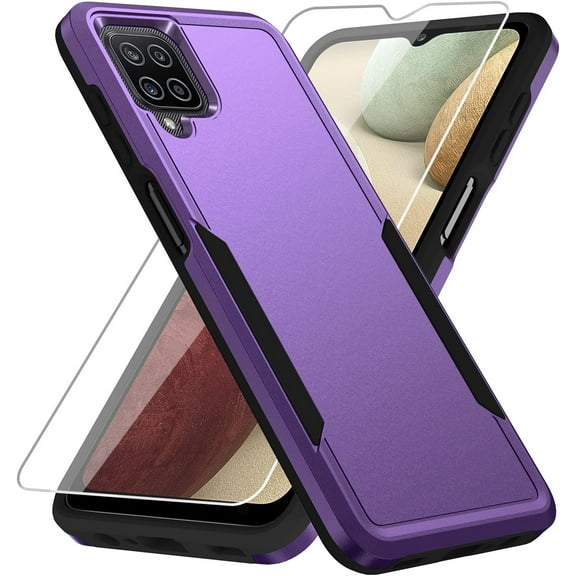 MYKOMI for Samsung Galaxy A12 Case,Galaxy A12 Case with Screen Protector, Heavy-Duty Tough Rugged Slim Shockproof Protective Case for Samsung A12