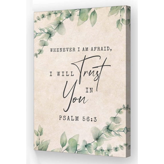 Whenever I Am Afraid I Will Trust In You Psalm 56 3 Bible Scripture Wall Art Prayer Poster Christian Quote Wall Decorative Prints