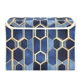 thumbnail image 7 of Yayeee Collapsible Storage Bin with Lid Fabric Closet Decorative Basket with Handles, Blue Hexagon Pattern, 7 of 7