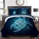 thumbnail image 1 of Juego de Cama Tortuga Marina Teal Turquoise Twin Size Bed-in-A-Bag 8-Piece, 1 of 7