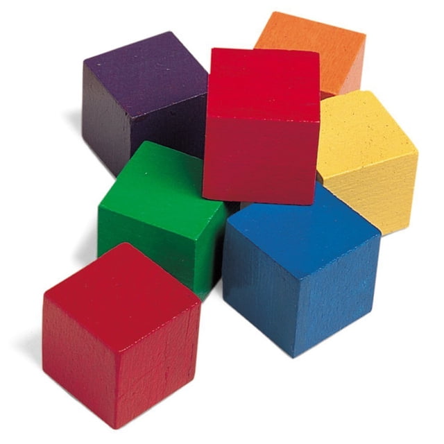 Recursos de aprendizaje de madera con cubos de colores para niños mayores de 4 años