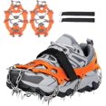 thumbnail image 1 of Cubierta de zapatos antideslizante para nieve con 19 dientes, de acero inoxidable, antideslizante, ligera, para invierno, para botas, tacos y pinzas para hielo, L, 1 of 4