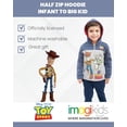 thumbnail image 4 of Disney Toy Story Big Boys' Fleece Quarter-Zip Hooded Sweatshirt Navy Grey Woody Buzz, 4 of 7