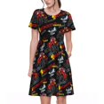 thumbnail image 1 of Bixox Robe d'Été à Manches Courtes pour Femmes Robe Ample Longueur Genou avec Poches-Camion Monstre, 1 of 7
