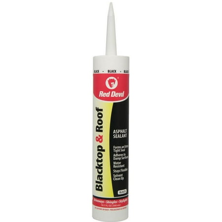 Red Devil 0636 Heavy Bodied Blacktop and Roof Repair Sealant, 10.1 oz, Cartridge, Black, Paste