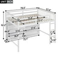 thumbnail image 6 of Multifunctional High Loft Bed with 8 Open Storage Shelves and Built-in Ladder, Sturdy Wooden Loftbed Frame with Ladder & Safety Guardrail for Teens Bedroom, Space Saving Design, 6 of 9