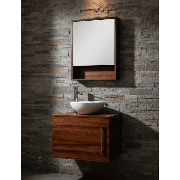 Mueble para Baño Completo con Lavamanos, Monomando y Botiquín con Espejo, Gabinete Moderno con Almacenamiento Amplio, Diseño Elegante y Funcional.