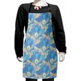 thumbnail image 1 of Nature Kids Apron, Abstract Blue FLowers and Leaves Retro Design Floral Theme, Boys Girls Apron Bib with Adjustable Ties for Cooking Baking Painting, Ceil Blue Pale Sky Blue, by Ambesonne, 1 of 2