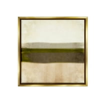 Stupell Industries Rustic Neutral Horizon Abstract Painting Gold Floater Framed Canvas Art Print Wall Art, 18 x 18