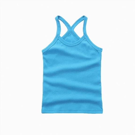 Shirts for Teen Girl Racerback Baby Girl Clothes Crop Tank Top Sleeveless Solid Dance Top for Ballet Gymnastics Blue 12-18 Months