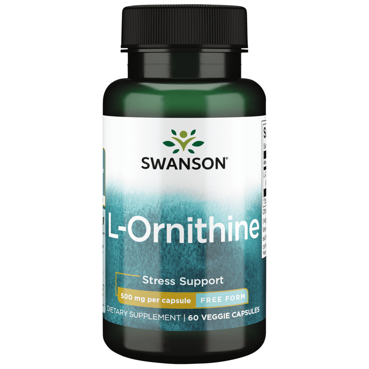 Swanson L-Ornithine Amino Acid 500 mg 60 Veggie Capsules