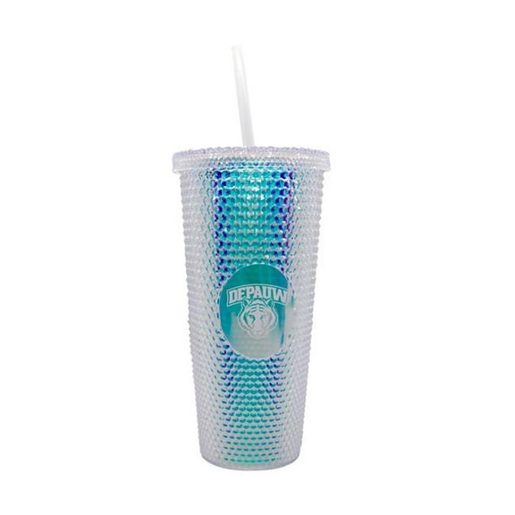 Logo Brands 498-P24IST DePauw University 24 oz Iridescent Studded Tumbler