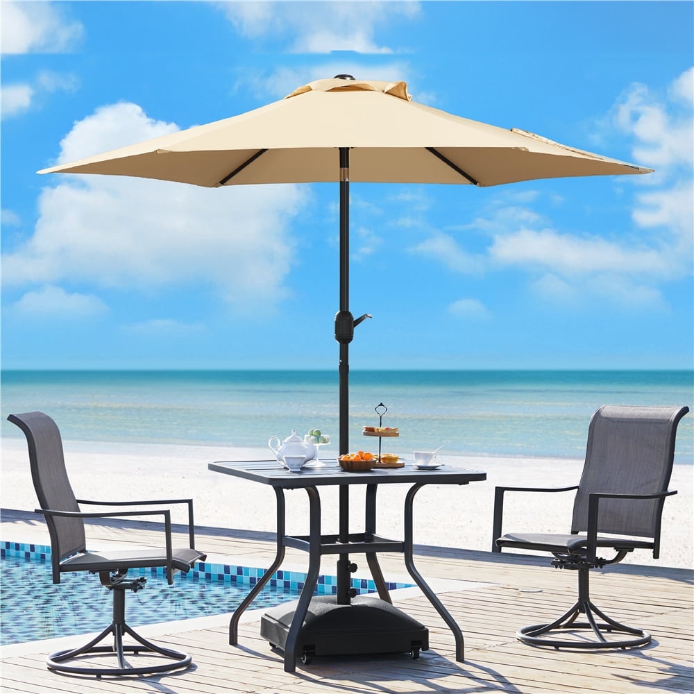 Yaheetech 22" Square Fillable Patio Umbrella Base with Rolling Wheels, Black