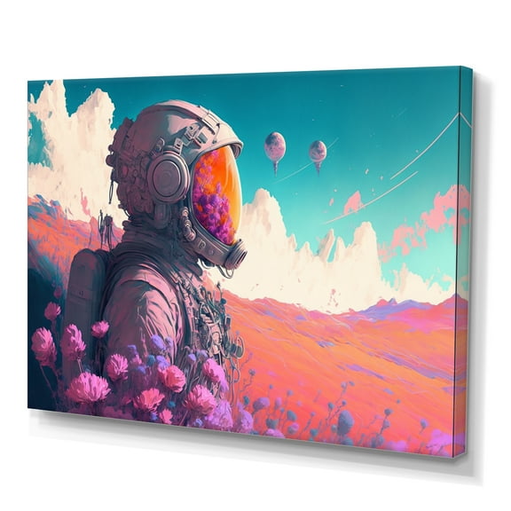 Designart Astronaut Planet Dream II Canvas Wall Art