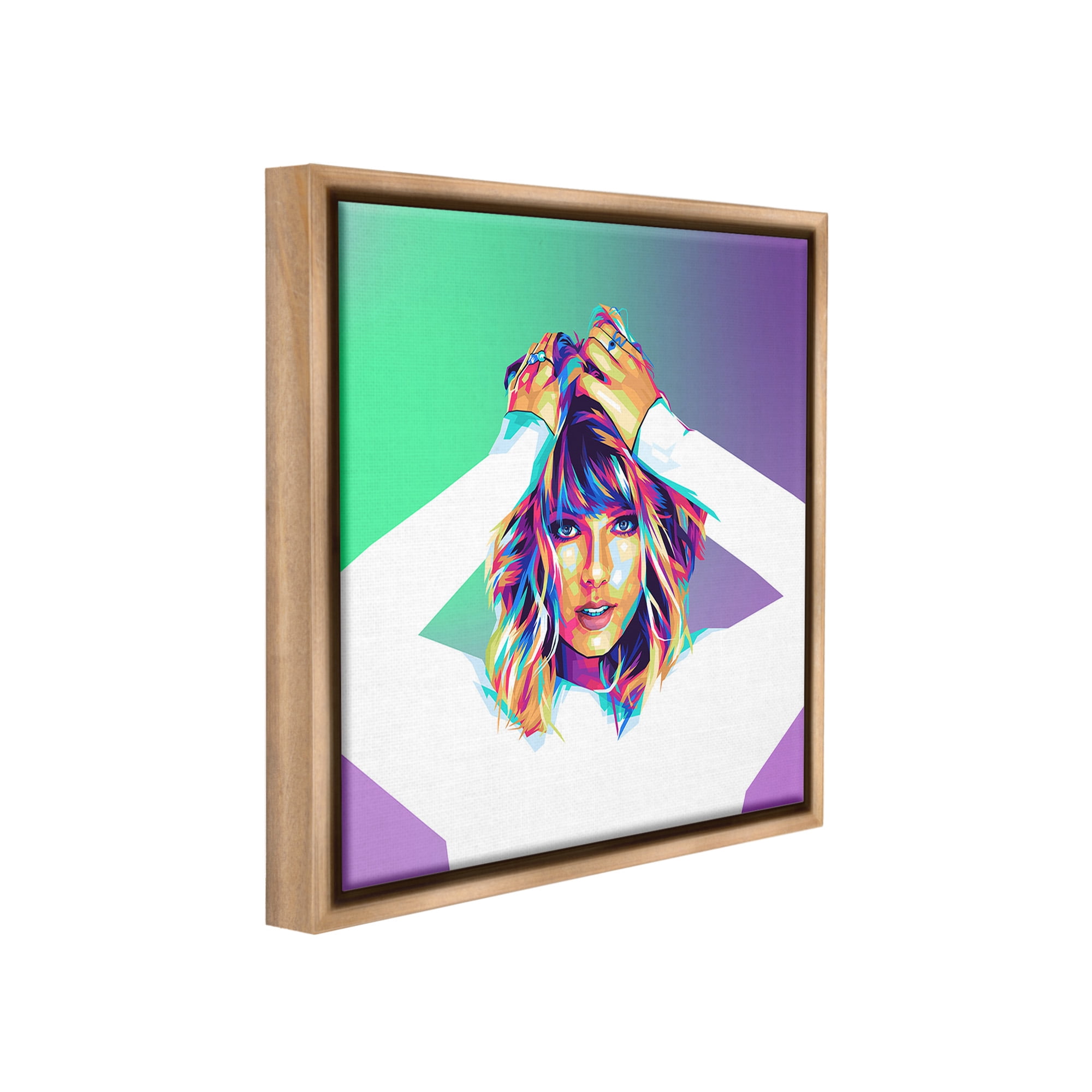 Stupell Industries Pop Musician Woman Abstract Painting Brown Floater Framed Canvas Art Print Wall Art, 18 x 18