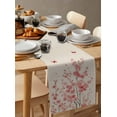 thumbnail image 6 of Pink Floral Table Runner Cotton Linen 60 Inch Holiday Dresser Scarves, Spring Pastoral Botanical Blossom Retro Tablerunner for Kitchen Coffee Dining Bedroom Living Room Dinner Scarf Décor 13''x60'', 6 of 9