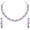 Silver Light Purple, variant on Choker Pink, Rhinestone Necklace Set, Silver Plated