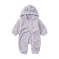 thumbnail image 4 of Otqutp 6M-4 Years Baby Boys Girls Long Sleeve Jumpsuit Romper for Babys Clothes Solid Colours Outfit Fall Winter Warm Clothes(Purple,12-18 Months), 4 of 4