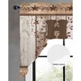 thumbnail image 2 of Vintage Farmhouse Swag Valances for Windows, Small Curtains Drapes, Retro Home Text Country Star Wooden Kitchen Window Curtains Over Sink Window Treatment Valance for Bedroom/Bathroom 56"x36", 2 of 5