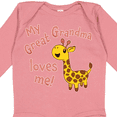 thumbnail image 4 of Inktastic My Great Grandma Loves Me- Cute Giraffe Boys or Girls Long Sleeve Baby Bodysuit, 4 of 5