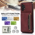 thumbnail image 5 of Dteck Case for Samsung Galaxy A32 5G 6.4-inch,Shockproof Rubber Case Card Holder Wallet Hybrid Leather Kickstand Protective Lightweight Cover for Galaxy A32 5G,Winered, 5 of 6