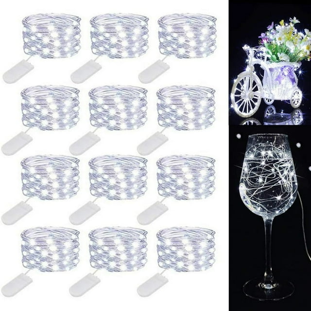 Guirlande Lumineuse Intérieure Extérieure 6,6 Pouces 20 LED à Piles Étanche - Lot de 6 Multicolore