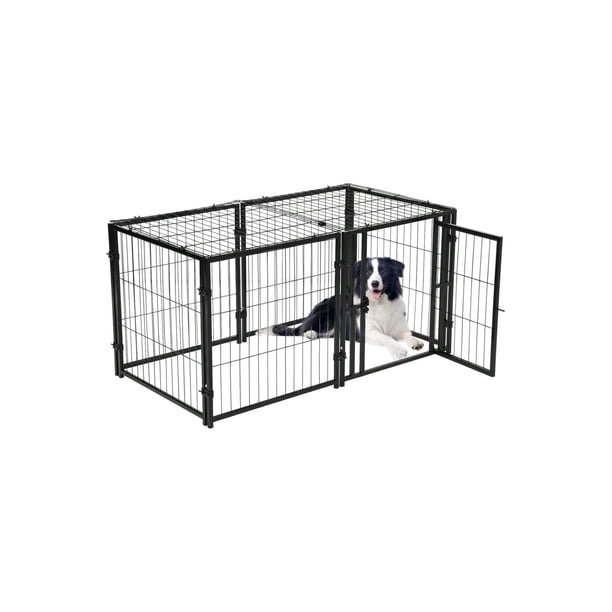 48 pulgada heavy duty indestructible y escape - proof metal dog kennel para indoor y outdoor use, puppy playpen